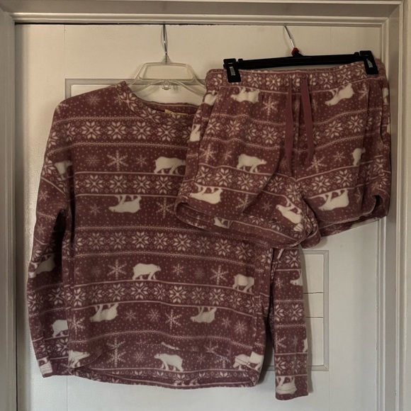 Pink Rose Other - Pink Rose Woman's Pajama Set - Mauve and White